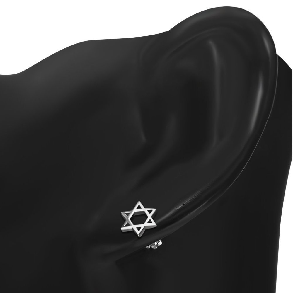 𝅺TINY Star of David Posts in 925 Silver Perfect for 2nd / 3rd piercings - Picture 2 of 2